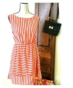 Orange and White Striped Dress